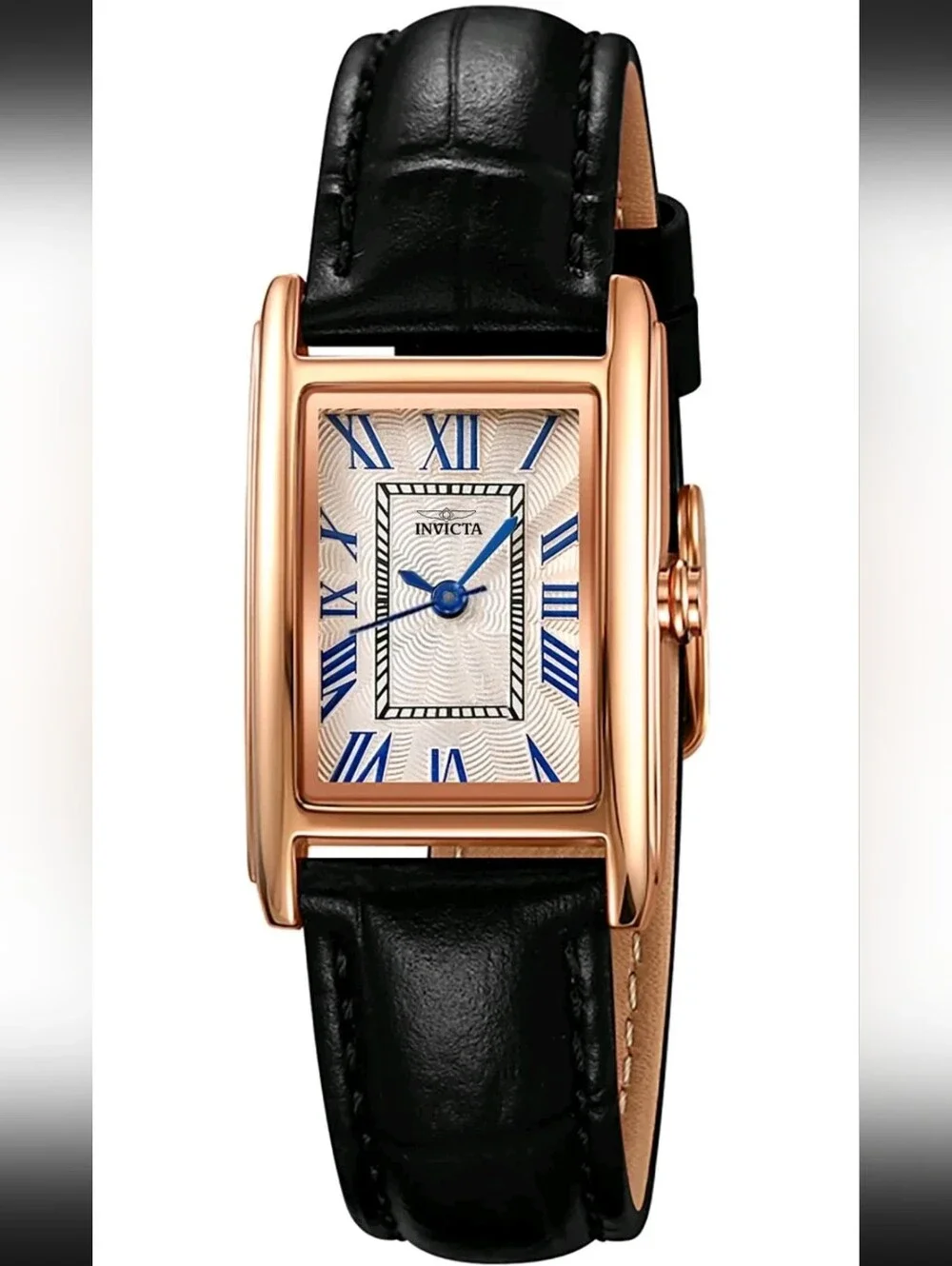 Invicta Celestial Lady 22mm ROSE Gold Tone Black Leather Quartz Watch 70376